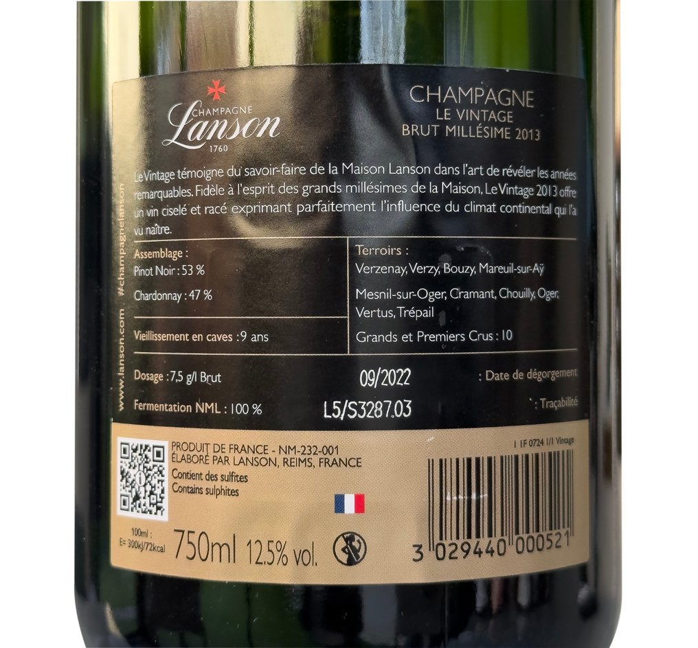 2013 Lanson, "Le Vintage 2013 " - Σαμπάνια - 6 Bottles (0.75L) #3.2