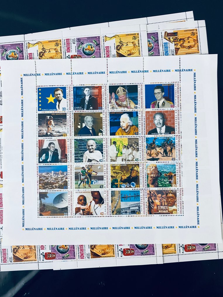 世界  - 世界邮票批次：未邮寄的整张邮票、区域部分和块状邮票，约140件 #3.2