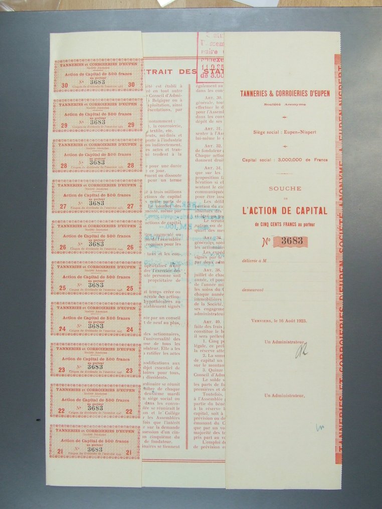 比利时. Deutschland Besetzung - 2 verschiedene Tanneries Corroieries d ´Eupen 1941 (A12) Geschichtlich Various Dates (没有保留价) #1.0