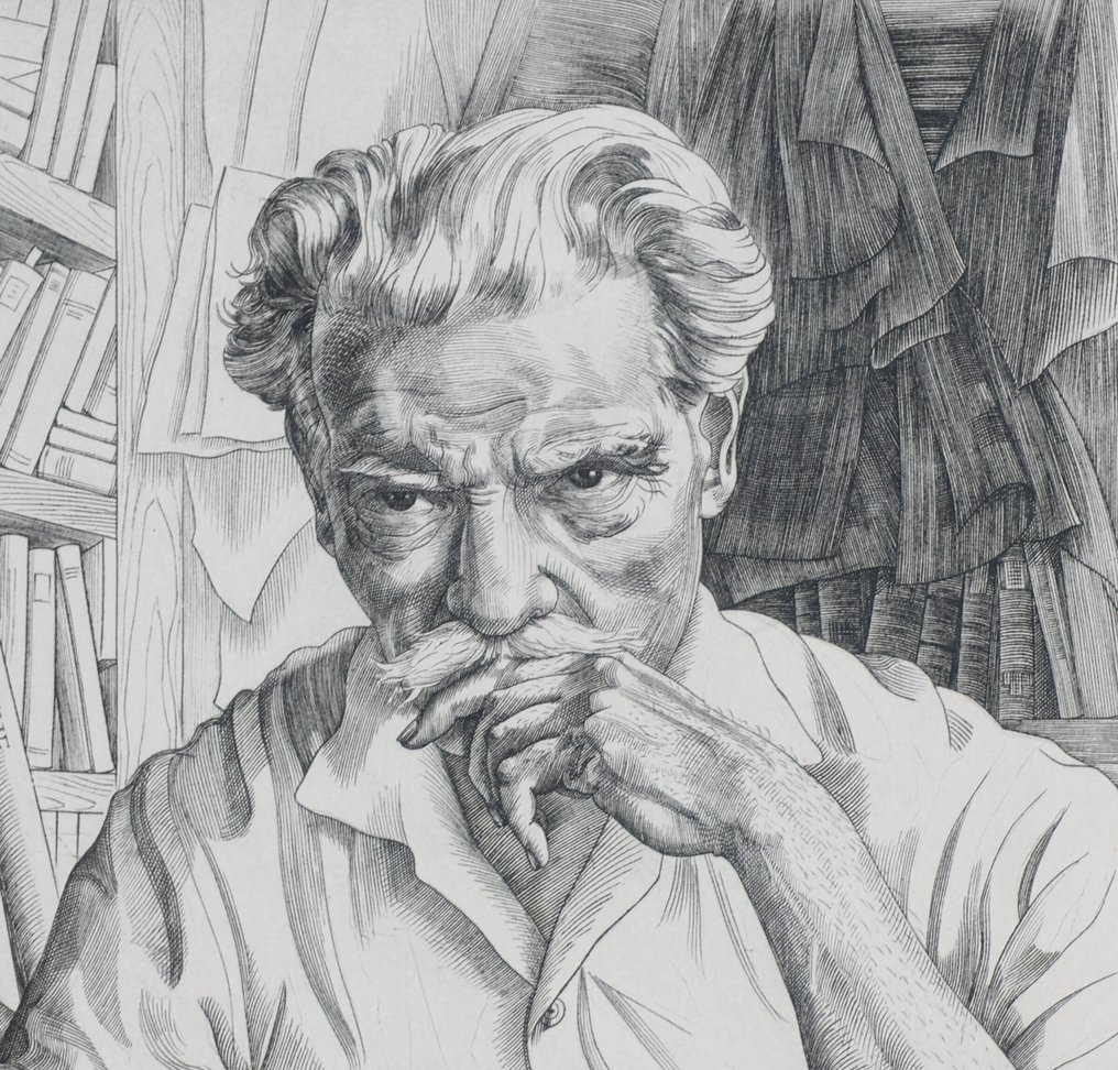 E. Reitsma-Valença (1889-1981) - Portret van Albert Schweitzer #2.1