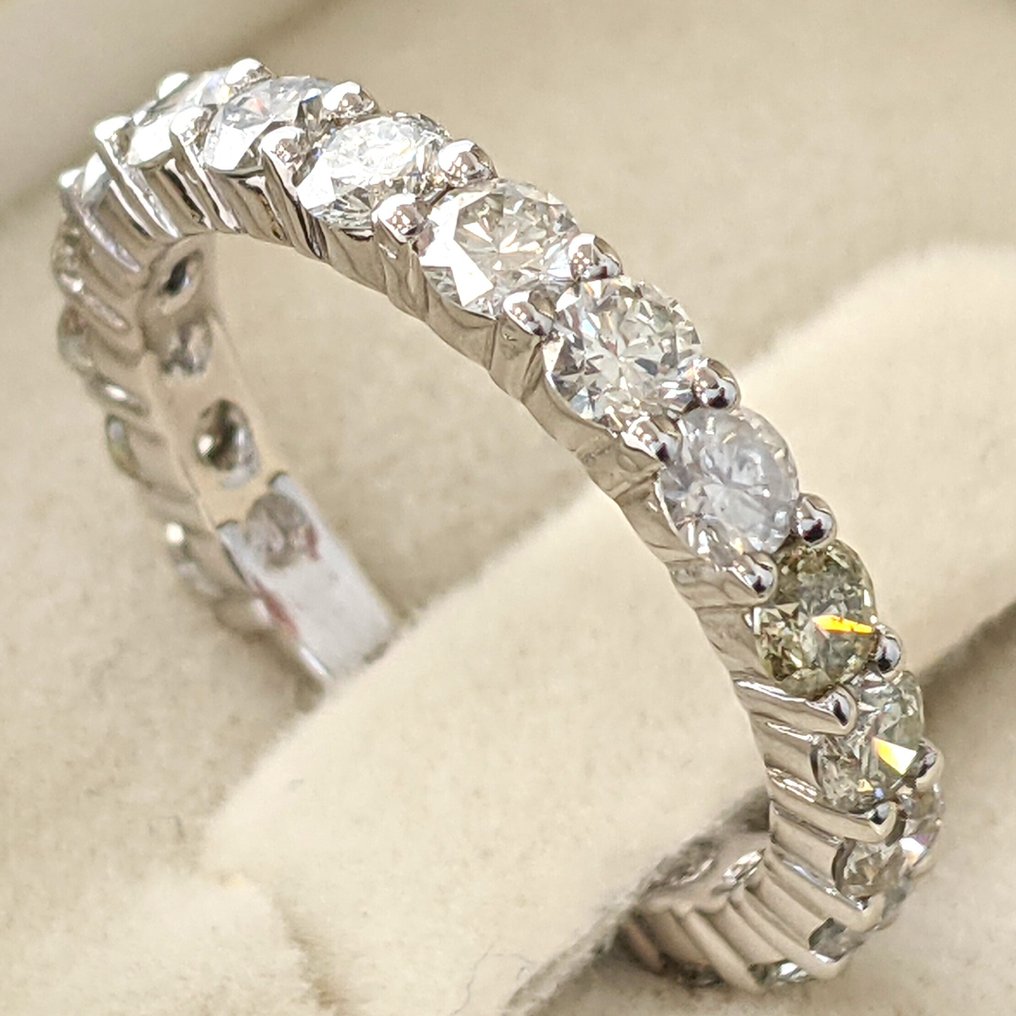 没有保留价 - 戒指 - 14K包金 白金 -  1.83ct. tw. 钻石 (天然) - GWLab #3.2