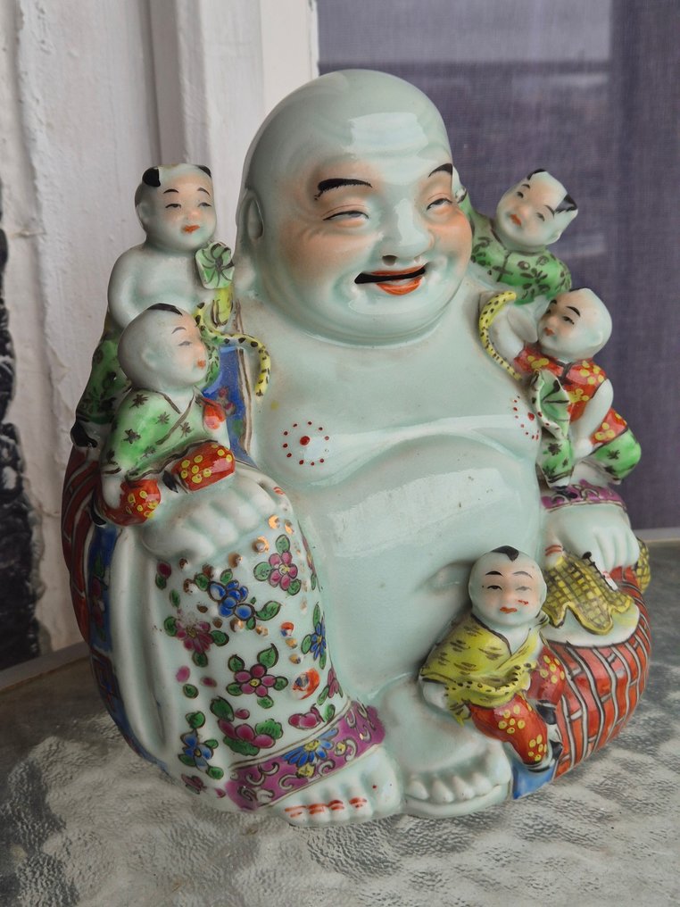 笑佛，五子，20世纪中国瓷器，高20厘米 - 瓷 - 中国 - 20世纪 #1.0