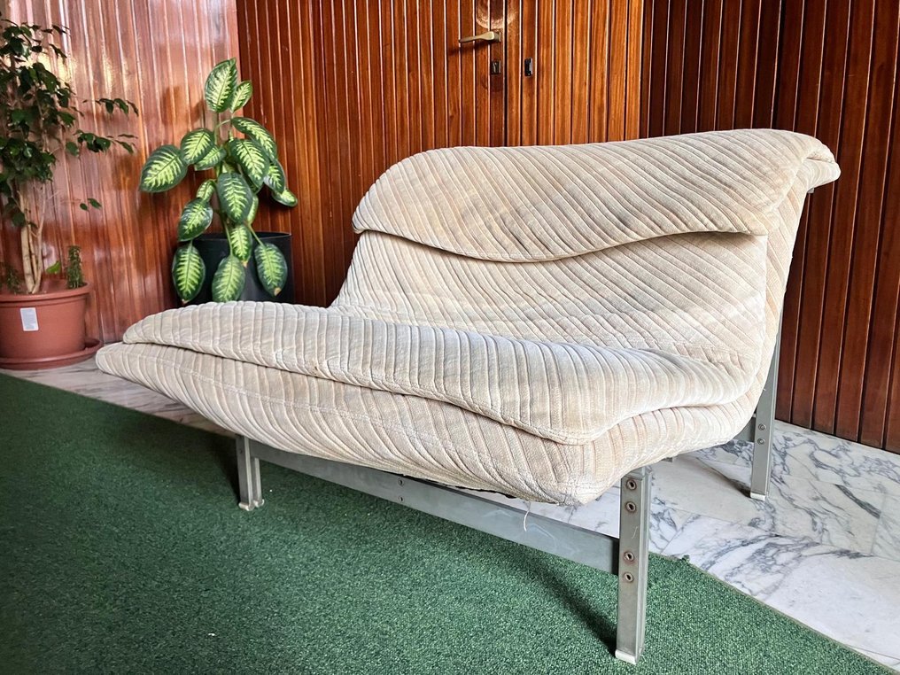 Saporiti - Giovanni Offredi - Armchair - Steel - Wave armchair by Saporiti #1.0