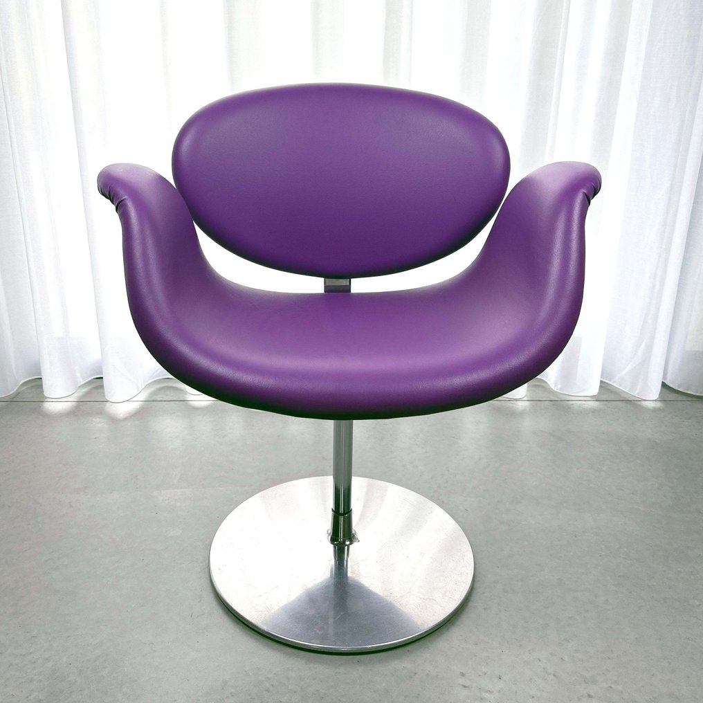 Artifort - Pierre Paulin - Fauteuil - Little Tulip - Leder, Metaal #1.0