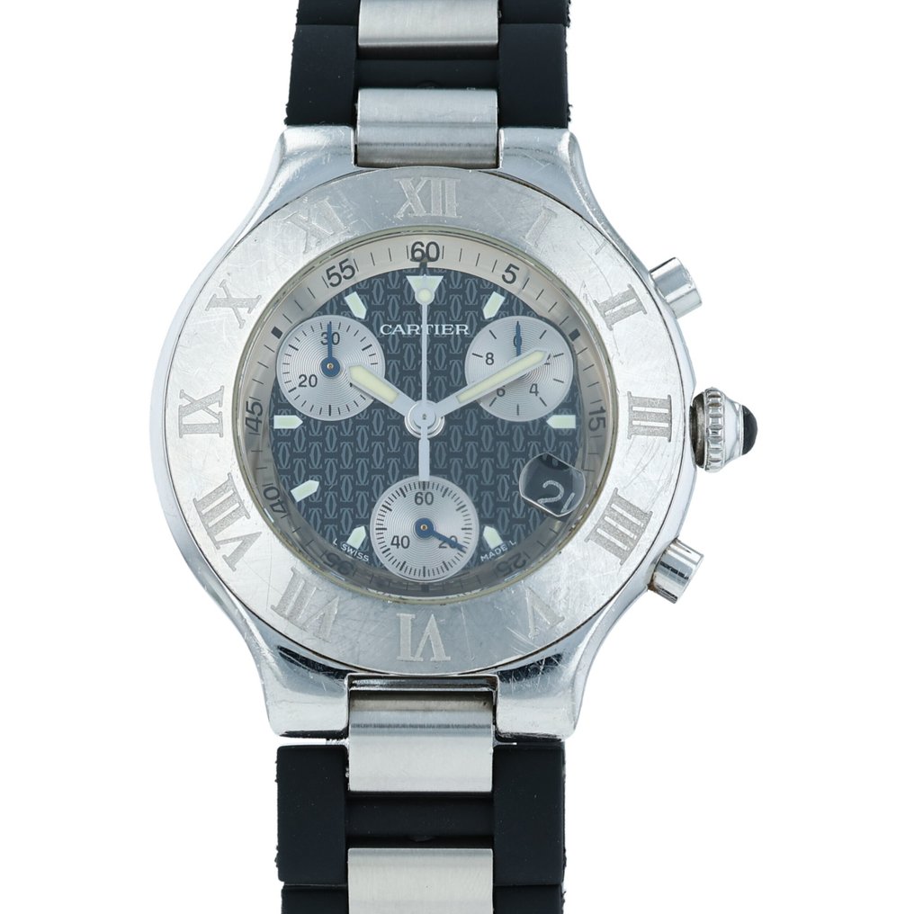 Cartier - Must 21 Chronoscaph Date - 没有保留价 - 2424 - 男士 - 2001 #1.0