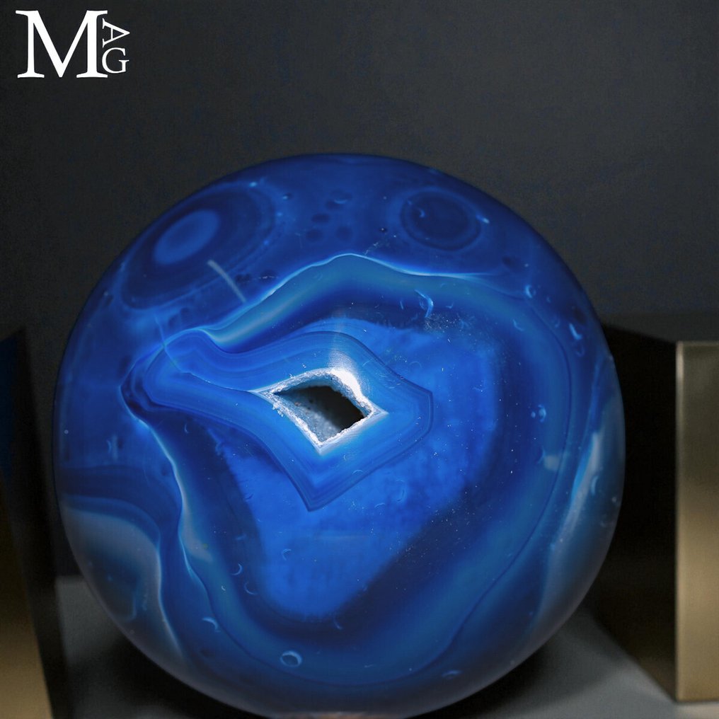 天然染色的玛瑙 - 球体 美丽的玛瑙球体 - 高度: 78 mm - 宽度: 78 mm- 638 g #1.0