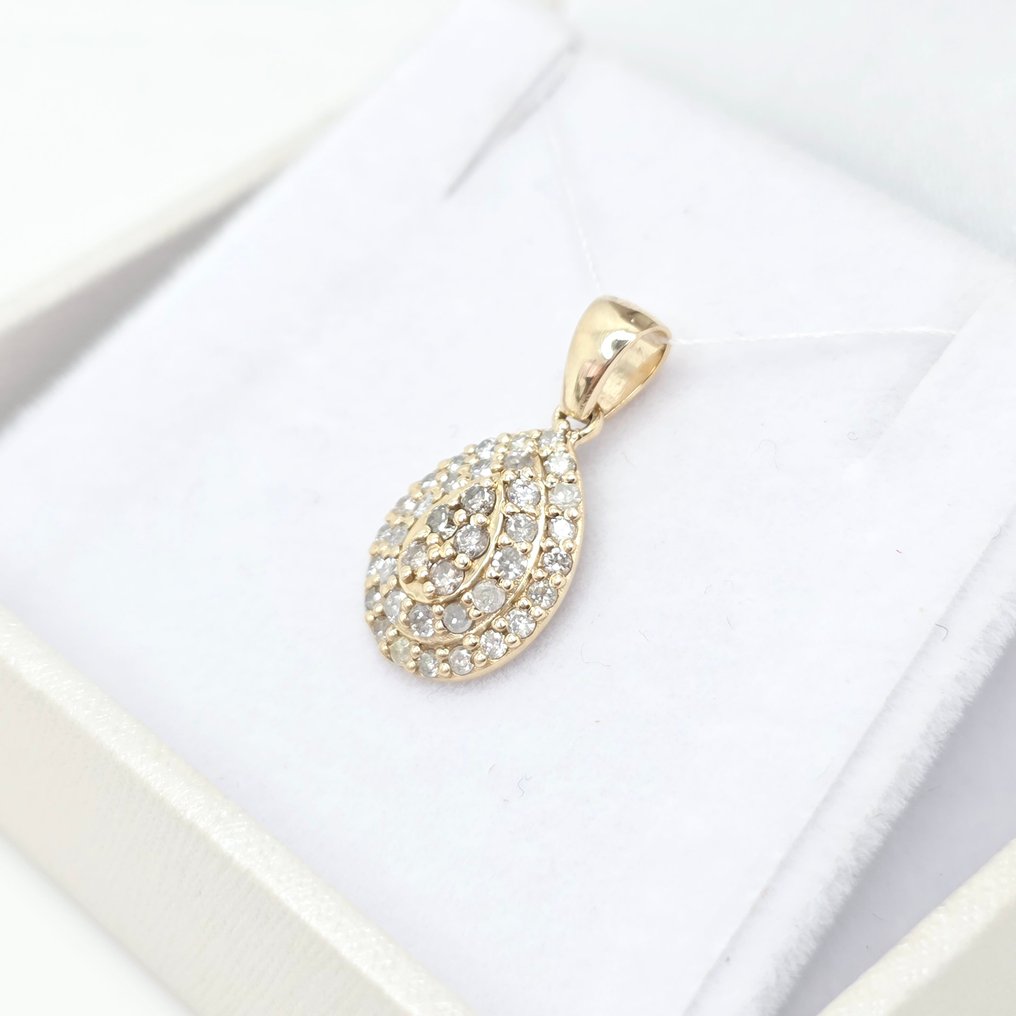Sans prix de réserve - Pendentif - 14 carats Or jaune -  0.47ct. tw. Diamant (Naturelle)  #1.0