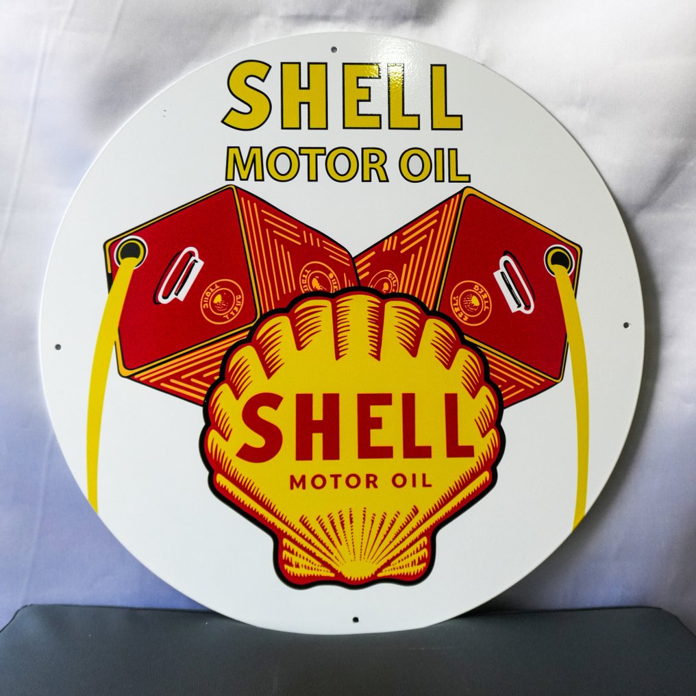 Sign - Shell - Shell Motor Oil – Dual Pouring Cans & Classic Shell Logo #2.1