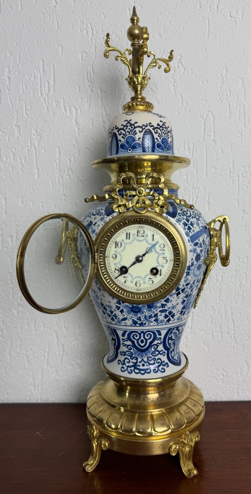 Vaasklok - 古董 青銅色, 陶器, 玻璃 - 1850-1900 - AD Mougin Deux Medailles #1.0