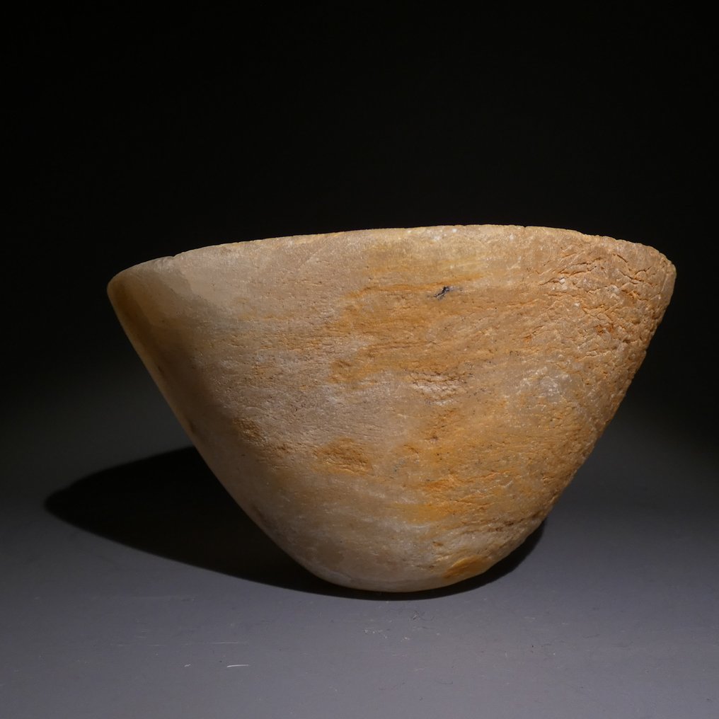 Αρχαία Αιγυπτιακή Αλαβάστρο Κούπα Αγγείου. Δ 11 εκ. Παλαιό Βασίλειο, 3η - 6η Δυναστεία, 2686 - 2181 π.Χ. #4.3