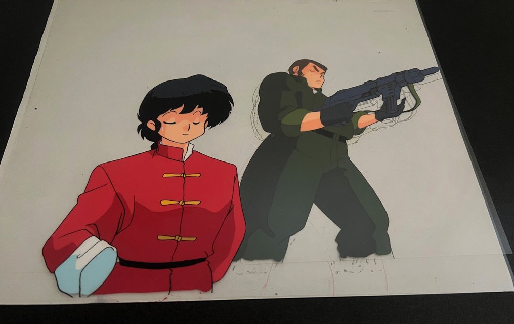 Rumiko Takahashi - 3 2 eredeti cel + 1 eredeti rajz - Ranma ½, Ranma ½ - RARE SCENE - DOUBLE LAYERS - 1989 #2.1