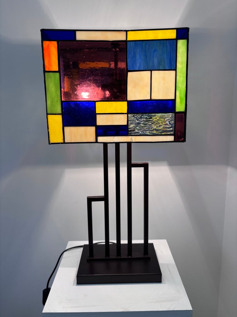 Stile Tiffany - Table lamp - Mondrian - Stained glass #2.1