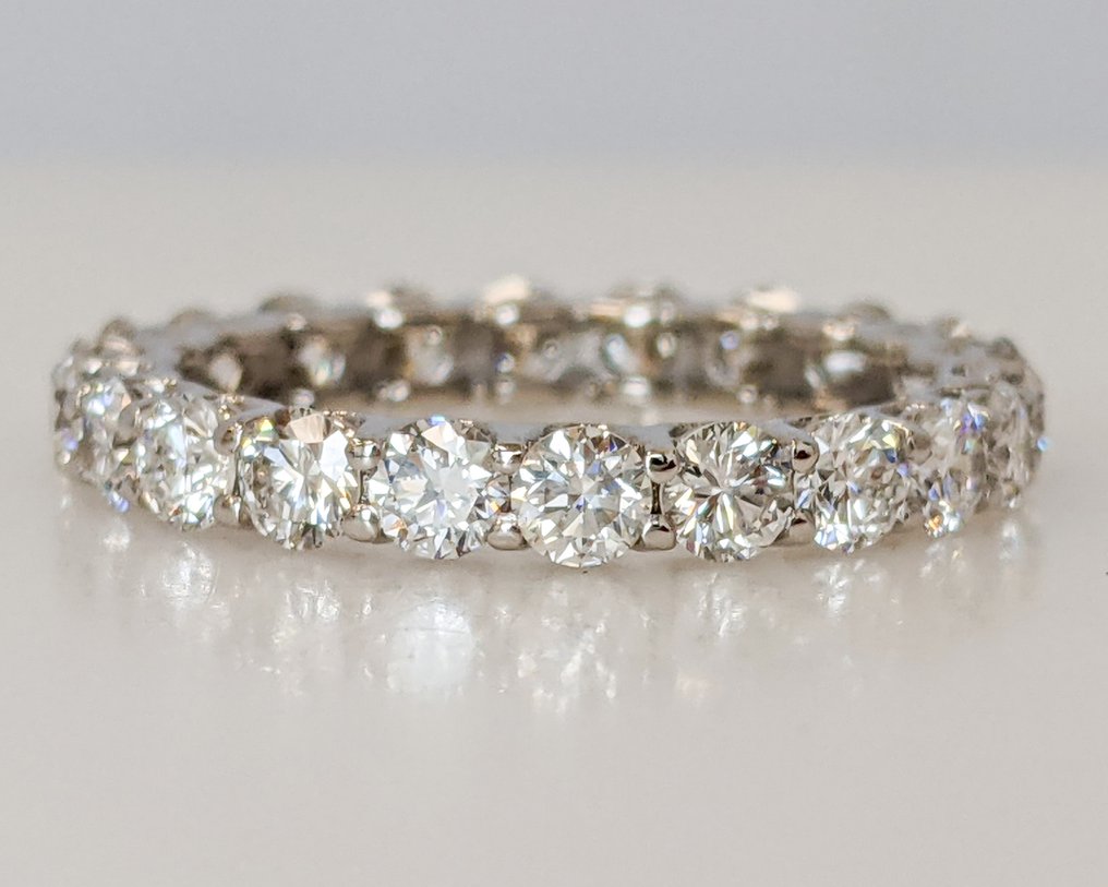 χωρίς τιμή ασφαλείας - Δαχτυλίδι αιωνιότητας - 14 καράτια Λευκός χρυσός -  2.19ct. tw. Διαμάντι (Εργαστηριακής καλλιέργειας) - Eternity IGI #2.1