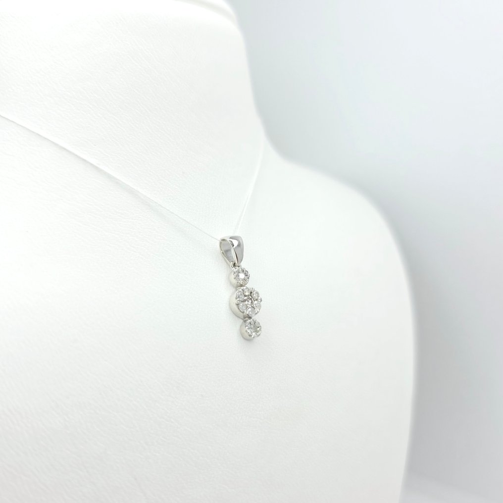 χωρίς τιμή ασφαλείας - Κρεμαστό κόσμημα - 14 καράτια Λευκός χρυσός - 0.32ct. tw. Διαμάντι (Φυσικό) #3.2