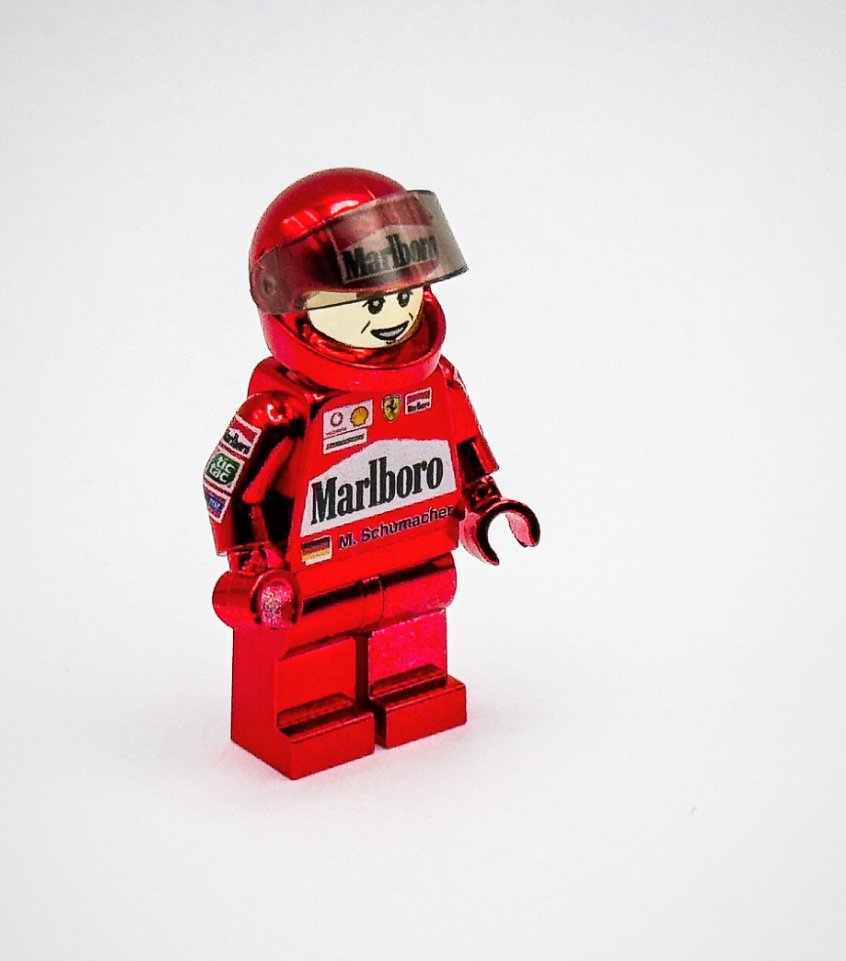 Lego Μίνι φιγούρα - DC Comics, Racers - Chrome Ref Plated M Schumacher MiniFigure F1 official customized Lego parts !! #1.0