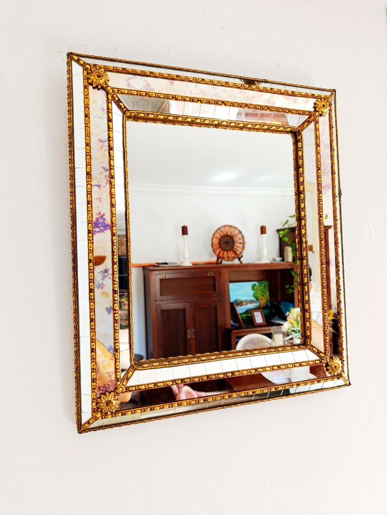 Καθρέφτης τοίχου  - Μπρούντζος, Γυαλί - Βενετσιάνικο #2.1