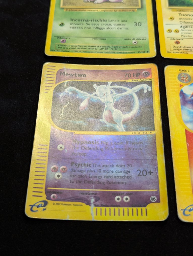 Pokémon - 6 Card - Mewtwo, Charizard, Pikachu 56/165, 39/165, n. 27 Reverse holo, Promo card - WOTC - Expedition Base Set, Base set #2.1