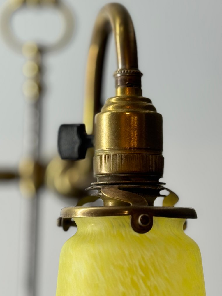 台灯 - 铜, 玻璃 - 施耐德类型的灯 #4.3