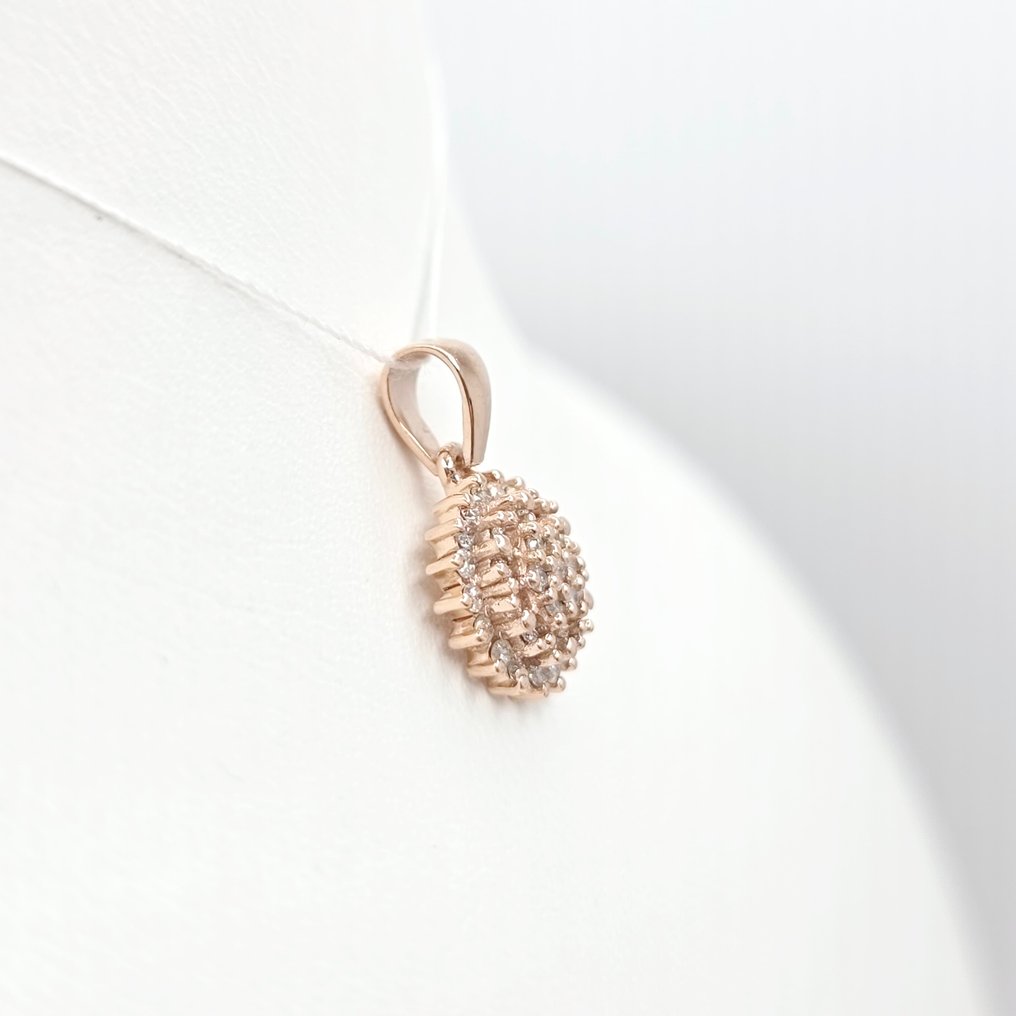 Nincs minimálár - Függő - 14 kt. Rózsa arany - 0.29ct. tw. Gyémánt (Természetes) #1.0