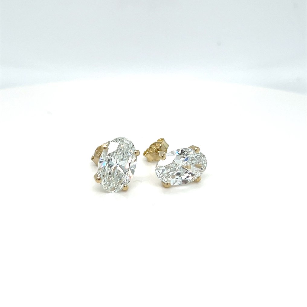Oorbellen - 14 karaat Geel goud -  6.02ct. tw. Diamant (Lab-grown) #1.0