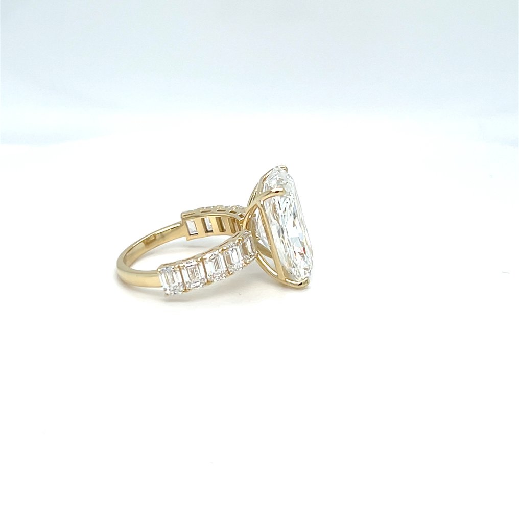 Gyűrű - 14 kt. Sárga arany - 10.01ct. tw. Gyémánt (Laboratóriumban előállított) - Gyémánt #3.2