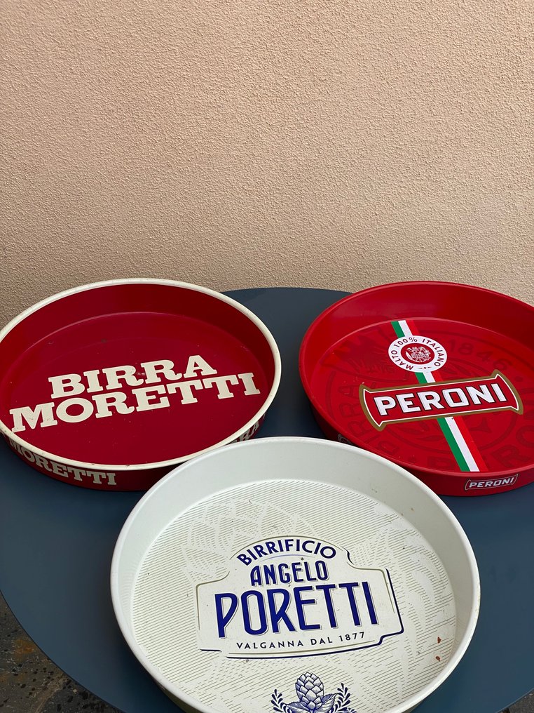 birra Moretti , birra Poretti , birra Peroni - Δίσκος (3) - Μέταλλο - Διαφημικό υλικό #4.3