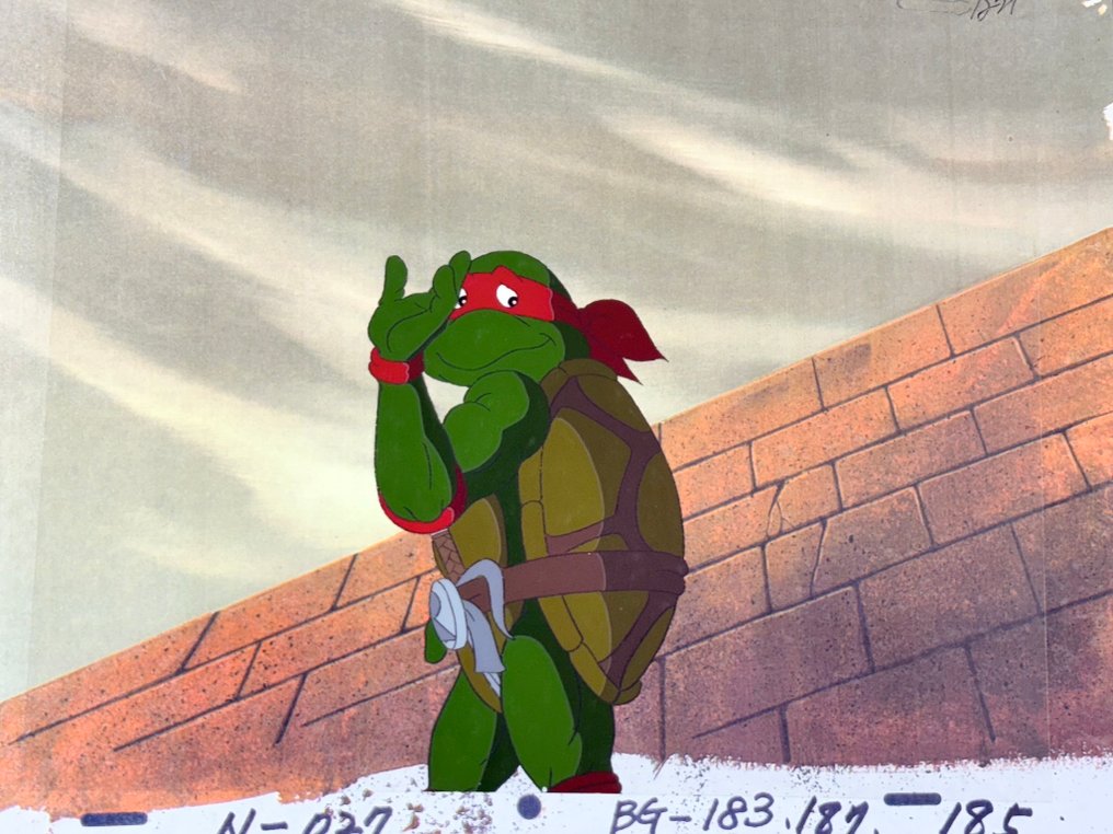 Murakami-Wolf-Swenson - Original animation cel of Raphael, with background - Teenage Mutant Ninja Turtles (1987/1996) #2.1