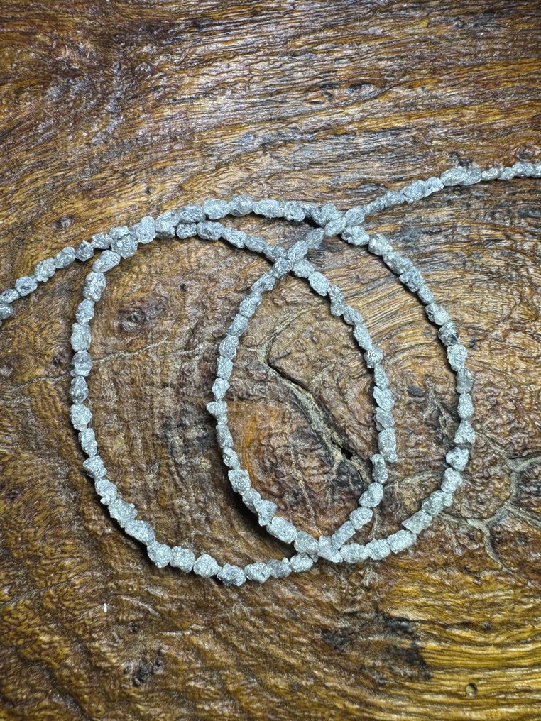 Halskette aus ungefassten, hellgrauen Diamanten + 925er Silber. 20,95 Karat. Kein Mindestpreis! Schmuck- 4.19 g #4.3