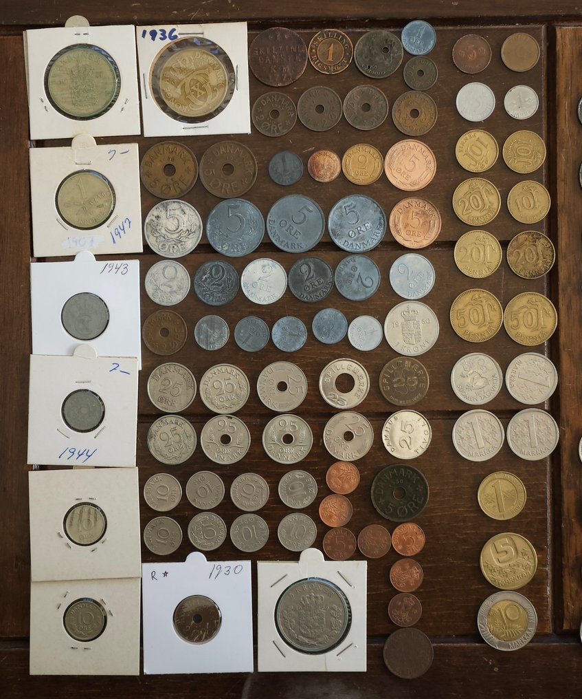 丹麥, 挪威, 瑞典, 芬蘭. 220 Scandinavian coins 1771/2000s, various metals and denominations (沒有保留價) #4.3