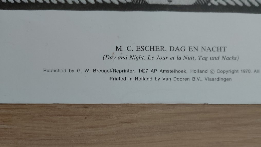 M.C. Escher (1898-1972) - Giorno e Notte By G.W Breugel Ollanda #4.3
