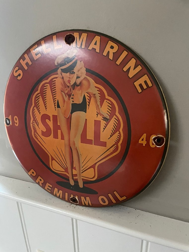 Shell - Original Shell Enamel Sign – Double-sided / Single-sided – Vintage Advertising Sign - Enamel sign - Enamel #3.2