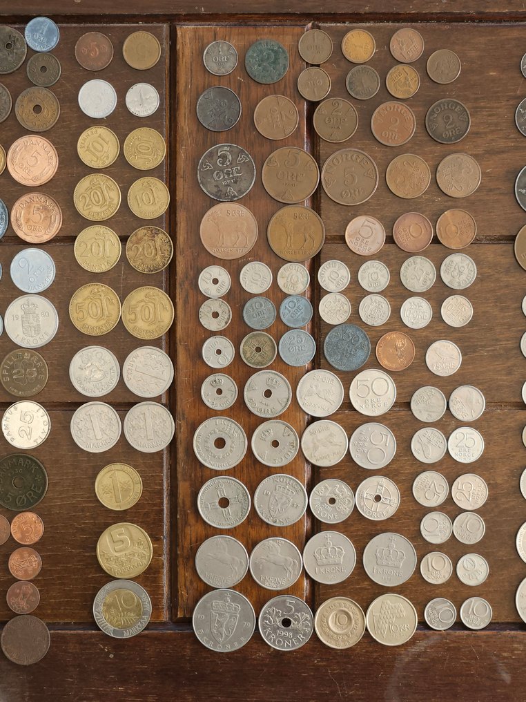 丹麥, 挪威, 瑞典, 芬蘭. 220 Scandinavian coins 1771/2000s, various metals and denominations (沒有保留價) #2.1