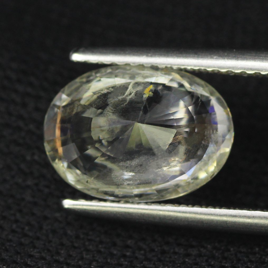 1 pcs Geel, Wit Saffier - 4.96 ct - nternational Colored Gemstone Association (ICA GemLab) - Geen verwarmd - Geen behandeld #1.0