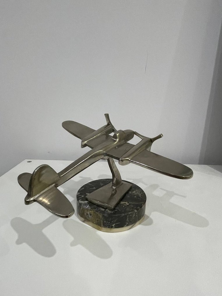Model plane - Twin-Engine Aircraft Model on Marble Base #4.3