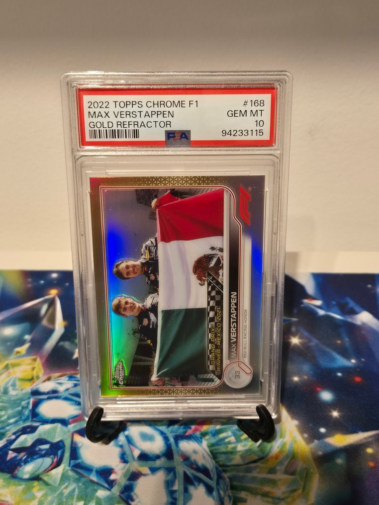 2022 Topps Chrome Max Verstappen 168 平行卡, 序號卡, 限量版, Gold Refractor /50 - PSA 10 - 1 Graded card #1.0