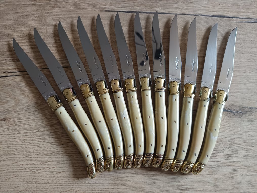 Laguiole - Juego de cubiertos (52) - Latón dorado #3.2