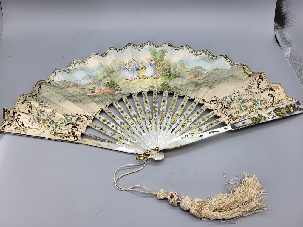 Βεντάλια - Χαρτί, μαργαριτάρι #1.0