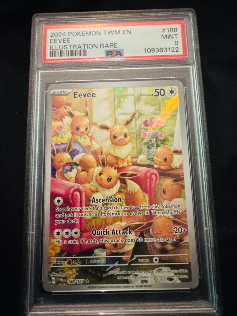 Pokémon - 1 Graded card - Eevee 188 另类艺术, 压膜, 完整艺术 - PSA 9 - Scarlet & Violet #2.1