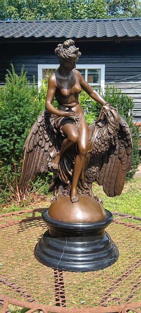 Γλυπτό, "Hebe en de adelaar" - 50 cm - μπρούντζος μάρμαρο #1.0