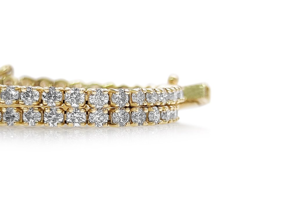 Nincs minimálár - Tenisz karkötő - 14 kt. Sárga arany -  3.06ct. tw. Gyémánt (Laboratóriumban előállított) - D-E VVS IGI CERTIFIED #2.1