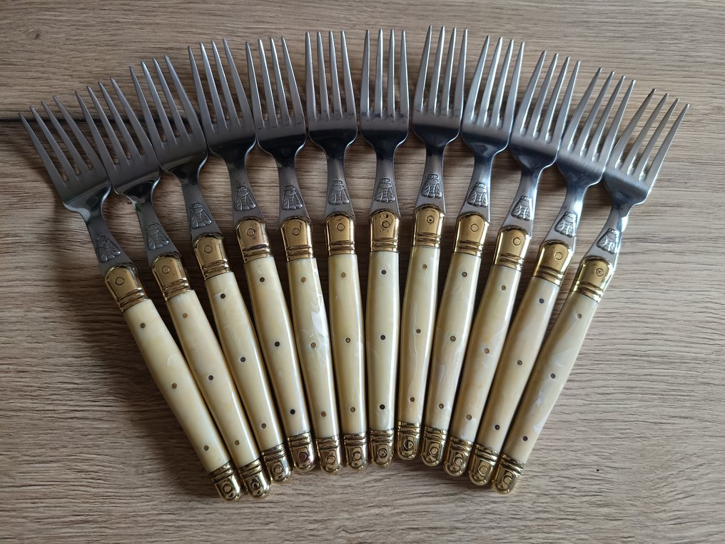 Laguiole - Juego de cubiertos (52) - Latón dorado #4.3