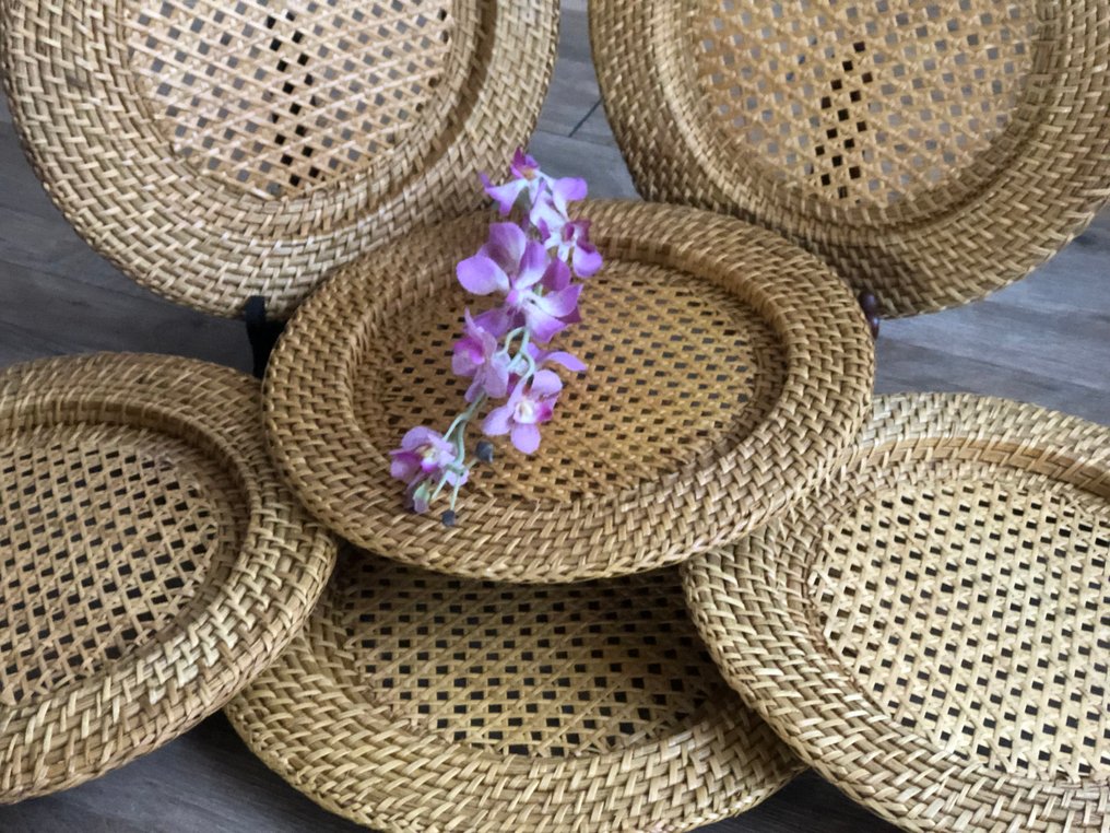 Tányér (6) - Dessous assiette en rotin naturel Birmanie - Rattan - emblematikus #1.0