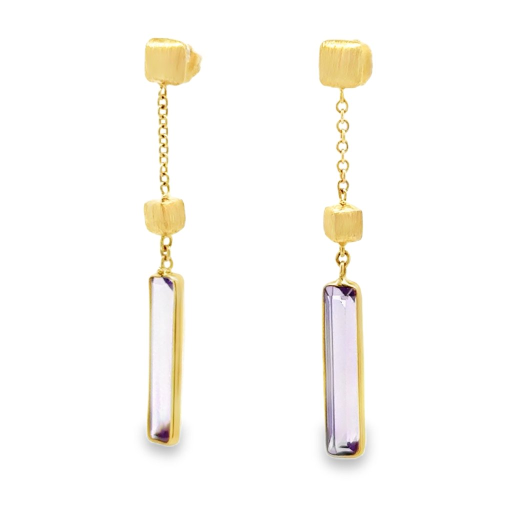 没有保留价 - 耳环 - 14K包金 黄金 -  2.00ct. tw. 紫水晶 #2.1