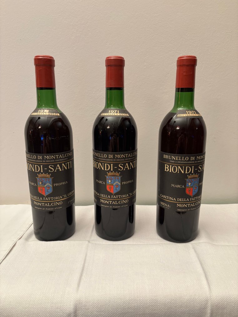 1971 Biondi-Santi Brunello di Montalcino - Montalcino DOCG - 3 Garrafas (0,75 L) #1.0