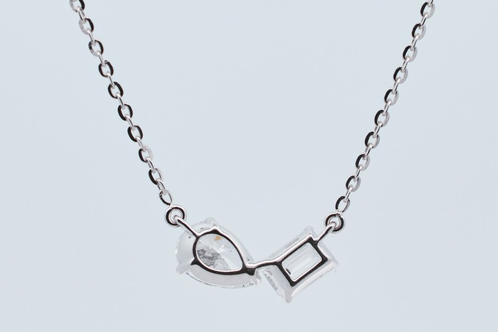 χωρίς τιμή ασφαλείας - Κολιέ - 14 καράτια Λευκός χρυσός -  1.69ct. tw. Διαμάντι (Εργαστηριακής καλλιέργειας) - Διαμάντι #3.2