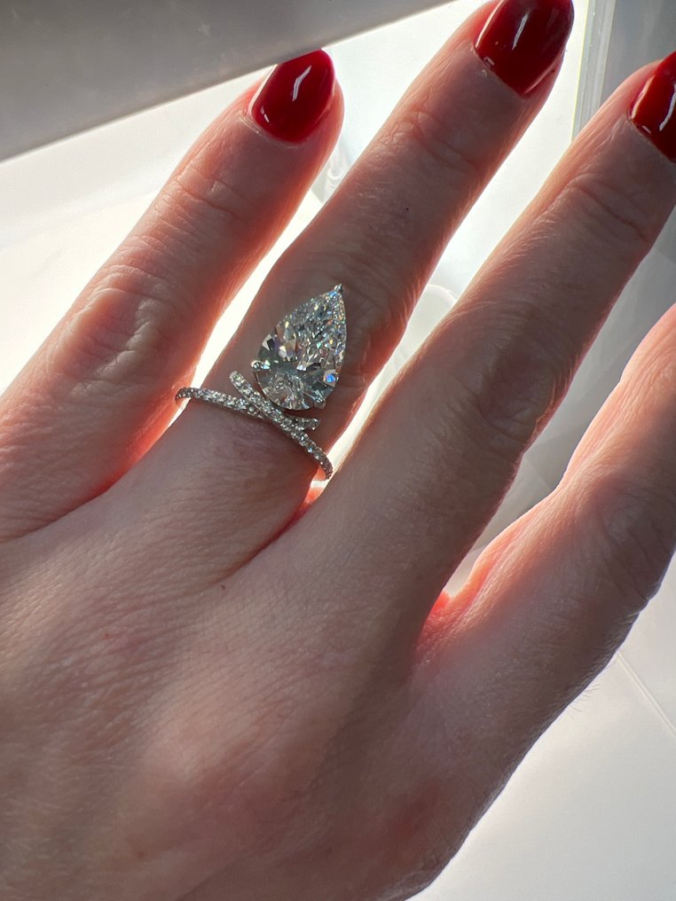 Ring - 14 kt Weißgold - 4.40ct. tw. Diamant (Laborgezüchtet (Lab Grown)) - Diamant #3.2