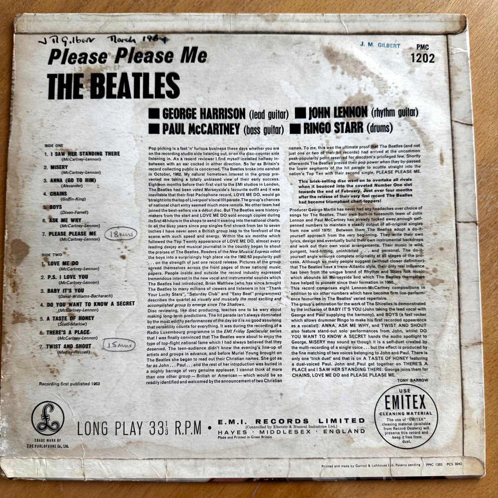 Beatles - Please Please Me [1963 UK Mono Pressing] first pressing Matrix/2nd Label type - LP - Mono - 1963 #1.0