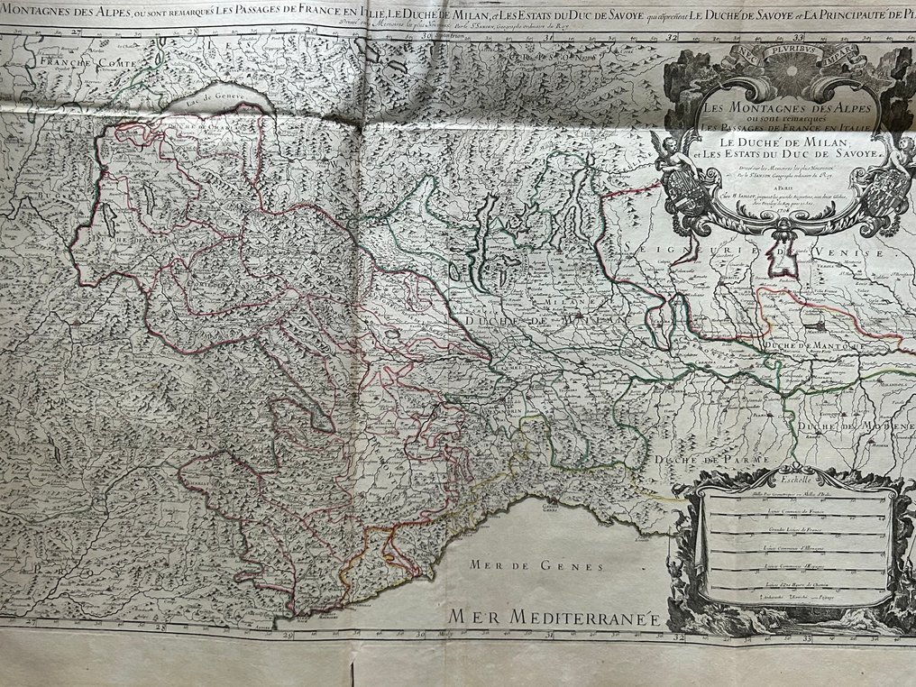 Italy - France and Italy, the Duchy of Milan, the States of the Duke of Savoy, Piedmont, and part of the; Hubert Jaillot (1632–1712) - “Les Montagnes des Alpes… Les Passages de France en Italie, le Duché de Milan, et les Estats du Duc - 1701-1720 #2.1