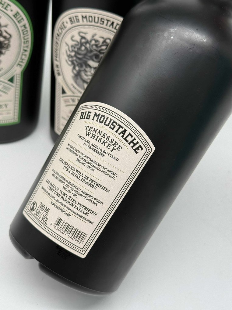 Big Moustache 100 Proof Tennessee x2 - 90 Proof Rye - 700ml - 3 bottles #1.0