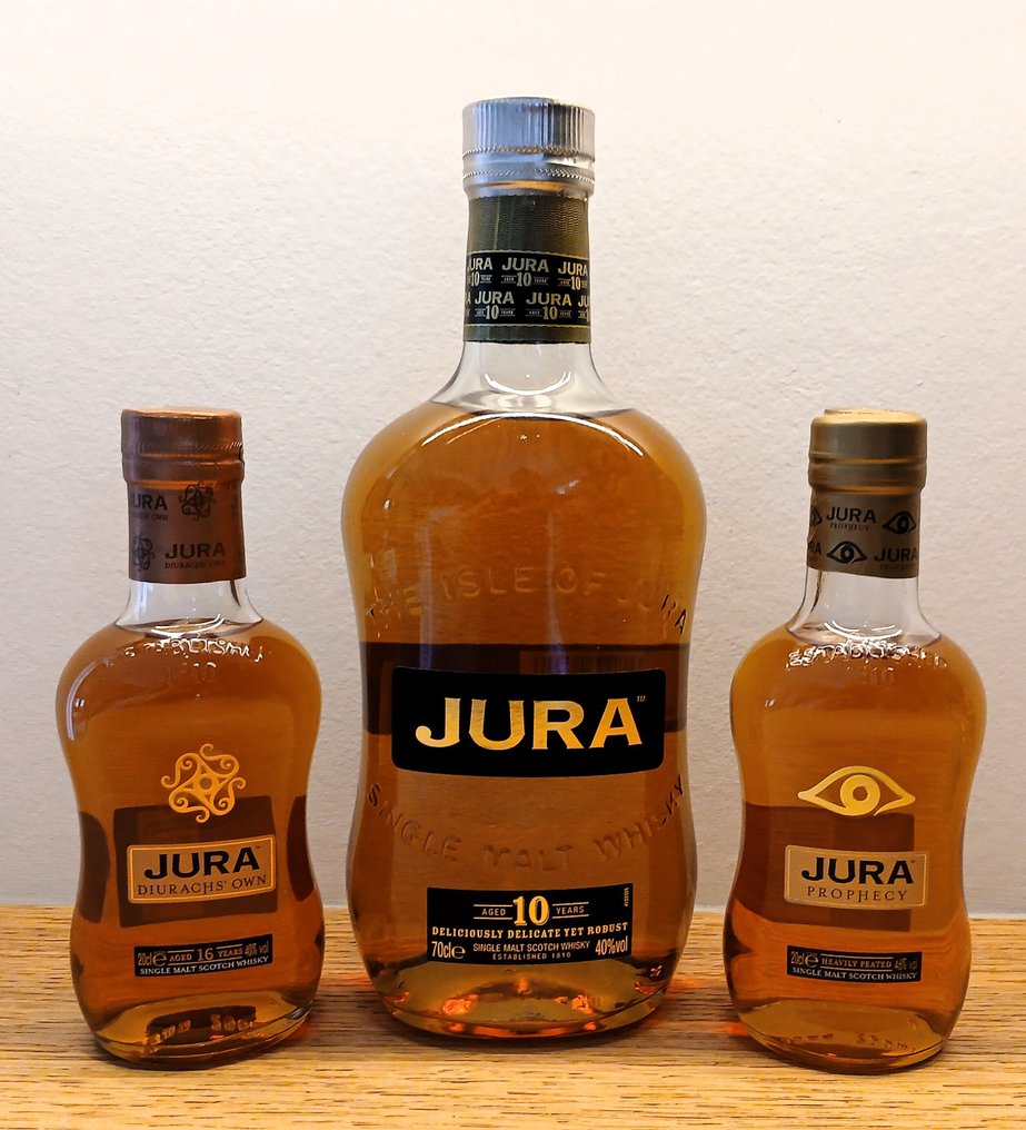 Jura Diurach's Own 16yo, Prophecy & Origin 10yo  - 70cl, 20cl - 3 garrafas #1.0
